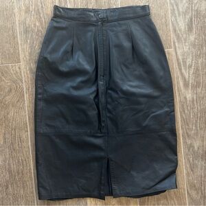 Trade Secret Authentic Black Leather Pencil Skirt